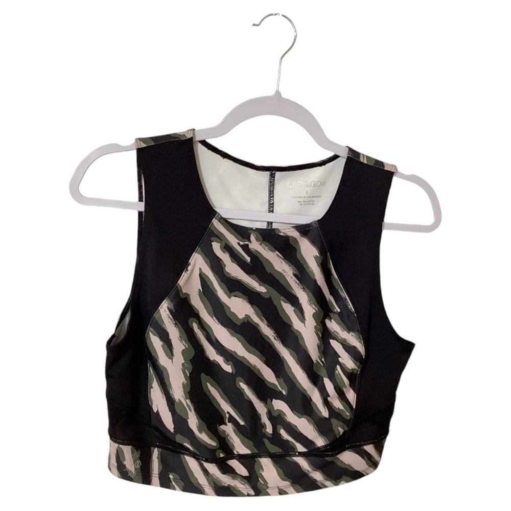 Citrine Glow Geometric Unpadded Spandex Sports Bra Size Large
